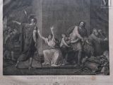 an engraving of a painting of a woman being taken from a man