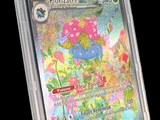 a close up of a pokemon trading card in a plastic holder