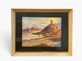 an image of a painting of a castle on top of a mountain