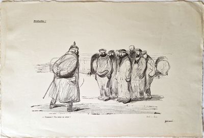 un vieux dessin représentant un groupe d'hommes debout les uns à côté des autres