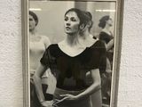 black and white photograph of a woman in a ballet pose