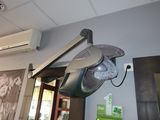 a light that is hanging from the ceiling in a room