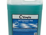 un gallon de liquide bleu sur fond blanc