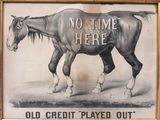 une photo d'un cheval accrochée au mur