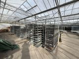 a large room with many racks of food inside of it
