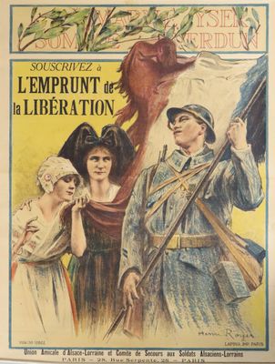 un vieux magazine français avec la photo d'un soldat et de deux femmes
