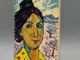 une image d'un tableau représentant une femme coiffée d'un chapeau