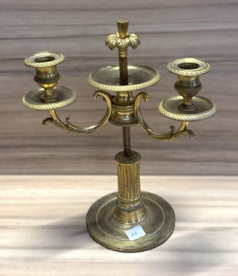 Double porte bougie doré milieu 19ième siècle h 30,5 cm régl…