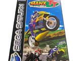 une affiche représentant un jeu de course de moto posée sur une table