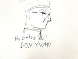 dessin représentant un homme avec un chapeau sur la tête