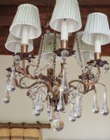 LUSTRE CAGE à six bras de lumière en métal et tôle à patine … (photo 2)