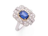 une bague en saphir et diamant