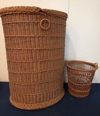 an image of a wicker basket and a basket with a handle