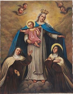an image of a painting of the virgin mary and her children