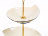 two plates that have gold handles on them