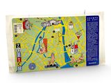 a map of paris on the back of a bag