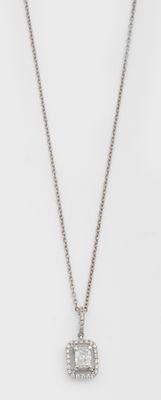 Hochfeiner Diamant-Anhänger Weißgold, gest. 750. Zentral bes…