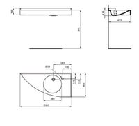 Lavabo-plan d'angle PORCHER MATURA, référence P094201, dimen… (photo 2)