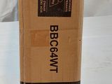 a brown box with a black label on it on a table