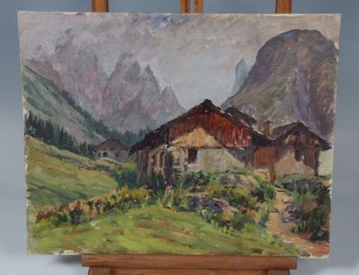 Robert BENARD (1908-1995) Le Village des Fontanettes Huile s…