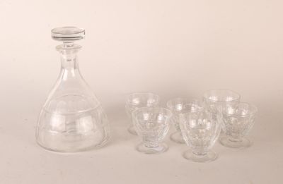 BACCARAT Service à liqueur en cristal translucide comprenant…