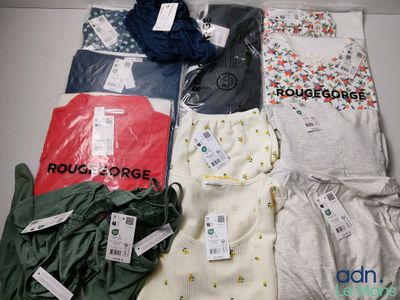 a lot of clothes that are on a table