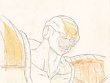 dessin représentant un homme en costume et à lunettes, assis sur un canapé