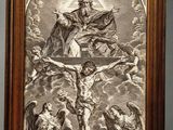 une image représentant un tableau encadré de Jésus sur la croix