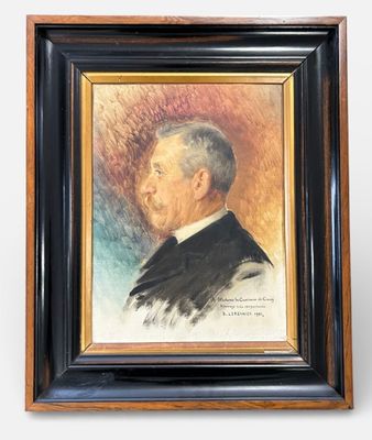 Basile LEMEUNIER (1852-1922), Portrait d'homme de profil, hu…