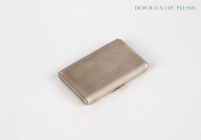 a small silver cigarette case sitting on a white surface