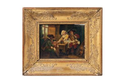 une image d'un tableau représentant un groupe de personnes assises autour d'une table