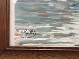 an image of a painting of a boat in the water
