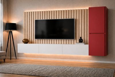 Ensemble meuble TV – Composition 3 caissons + colonne