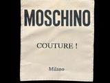 moschino couture label on a black background