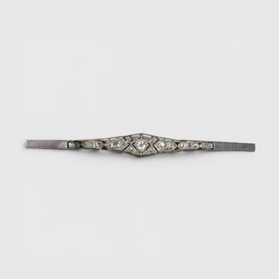 an antique diamond and white gold hair clip