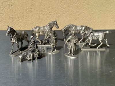 Soldats de plomb de l'Empire, carrosse, personnages et cheva…