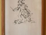 une image représentant un dessin d'un homme à cheval