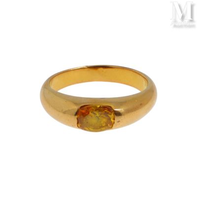 Trois bagues Trois bagues en or jaune 18k (750°/°°) comprena… - Photo 1