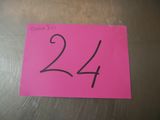a pink post it note with the number 24 on it