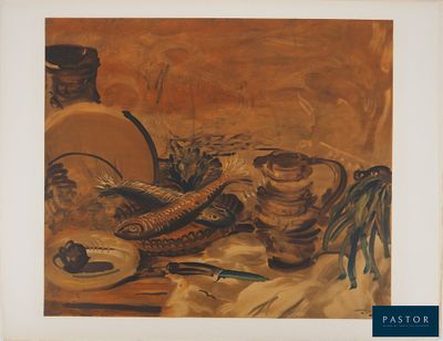une image représentant un tableau sur lequel figurent un serpent et d'autres objets posés sur une table