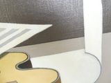 a painting of a guitar sitting on a table