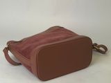 brown leather toilet bag on a white background