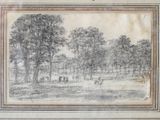 a picture of a drawing of a group of horses in a field