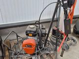 a machine that is sitting on a pallet in a garage