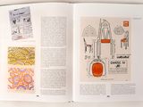 an open book with drawings and pictures on it