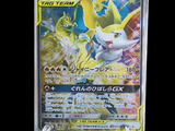 the pokemon card is in a clear plastic holder