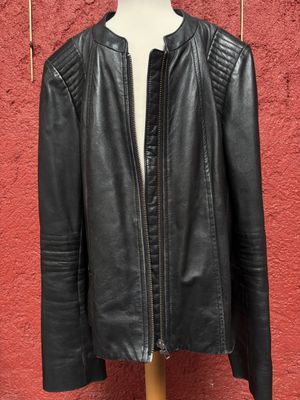 Blouson en cuir noir