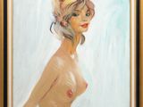 an oil painting of a nude woman with a crown on her head