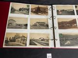 an old photo album with a bunch of old photos on it