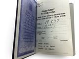 un passeport ouvert, avec la photo d'une personne tenant un passeport